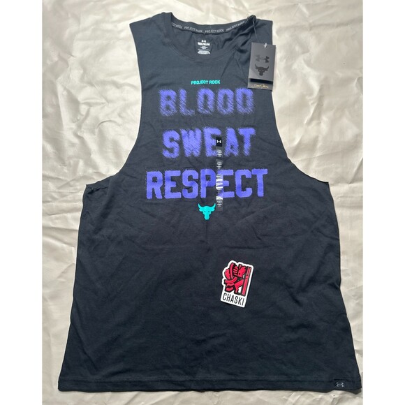Under Armour Men's Large Project Rock Blood Sweat Respect Tank T-Shirt 2024 - Picture 4 of 5